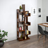 Tree-Shaped Bookshelf with 8 Storage Shelves-Rustic Brown