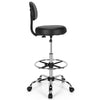 Ergonomic Drafting Chair with Backrest and Adjustable Footrest