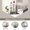 7-Tier Wooden Bookshelf with Folding Drawer for Study Living Room-White