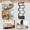 Industrial S-Shaped 5-tier Bookcase with Cabinet-Black