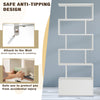 Industrial S-Shaped 5-tier Bookcase with Cabinet-White