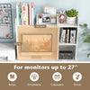 Wooden Desk Bookshelf with 4 Shelves and Open Back Compartment-White