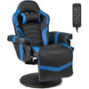 Electric Massage Gaming Chair with Cup Holder and Side Pouch-Blue