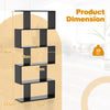 Geometric S-Shaped Bookcase with Anti-Toppling Device for Living Room Home Office-Black