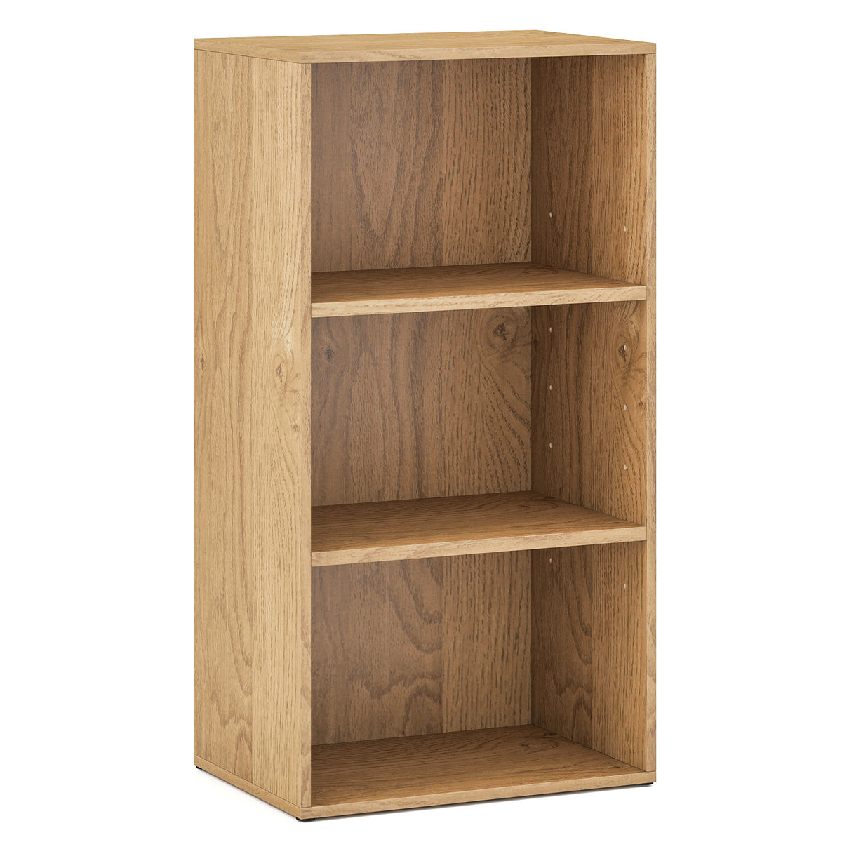 3-Cube Bookcase with 7-Position Adjustable Shelves and Anti-Toppling Kits-Natrual