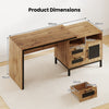 180 cm Wooden Executive Desk with Open Compartments-Natural