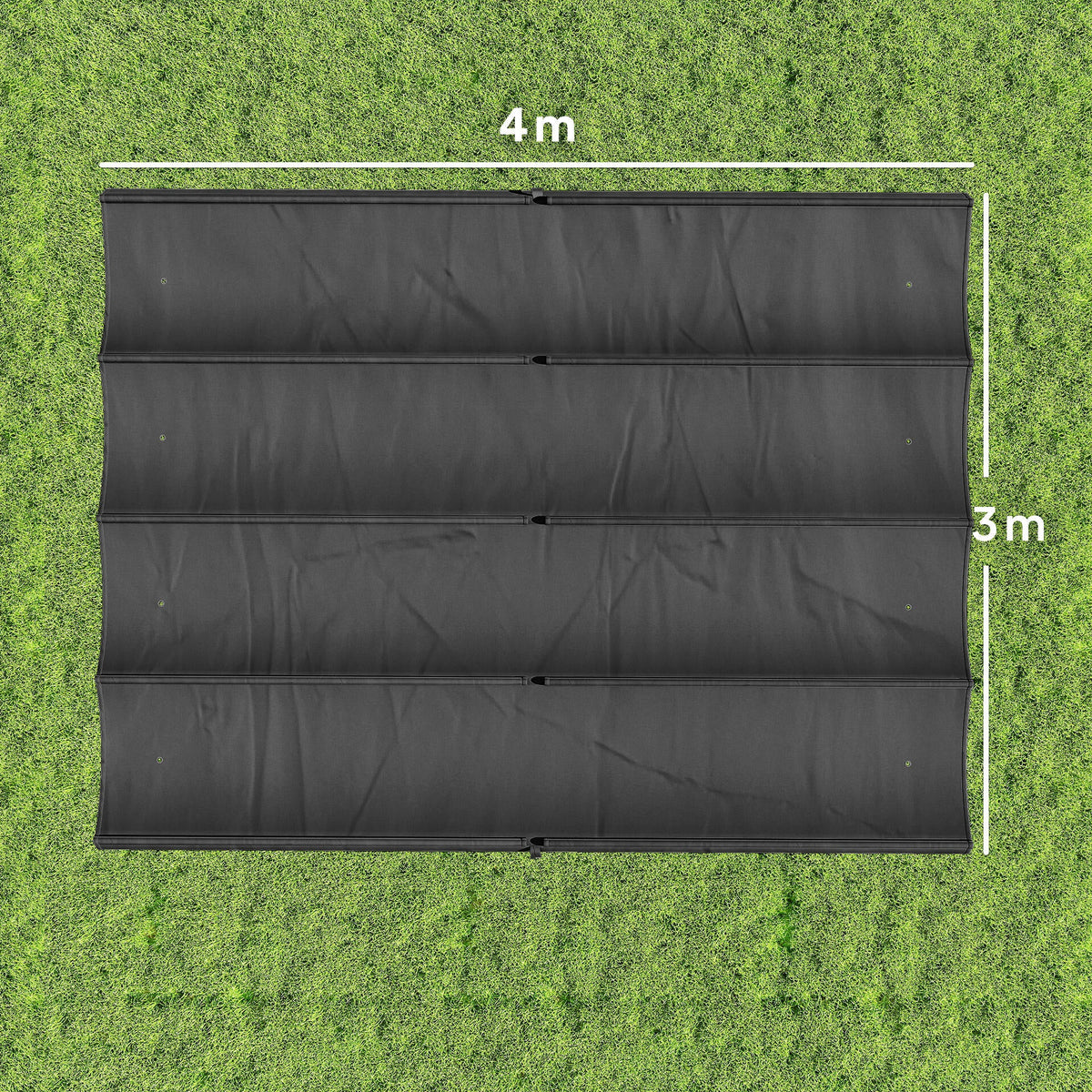 Outsunny Retractable Pergola Canopy Only, 3.92 x 3.5 m, UV30+ Replacement Canopy Cover for 4 x 3 m Pergola, Dark Grey
