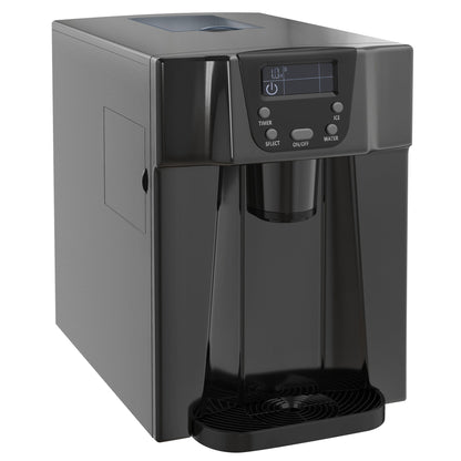 HOMCOM 3L Ice Maker Machine and Water Dispenser, 12kg in 24H, 2 Sizes 9 Ice Cubes Ready in 6-10 Mins Ice Machine, Black