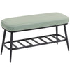 HOMCOM PU Leather Shoe Storage Bench - Green