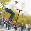 HOMCOM Stunt Scooter, 360 Entry Level Tricks Scooter w/ Lightweight Aluminium Deck and ABEC 7 Bearing, For Age 14+ Beginners, Red