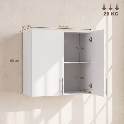 HOMCOM Bathroom Wall Cabinet in White