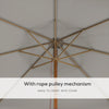 Outsunny 3.3m Elegant Wooden Parasol - Grey