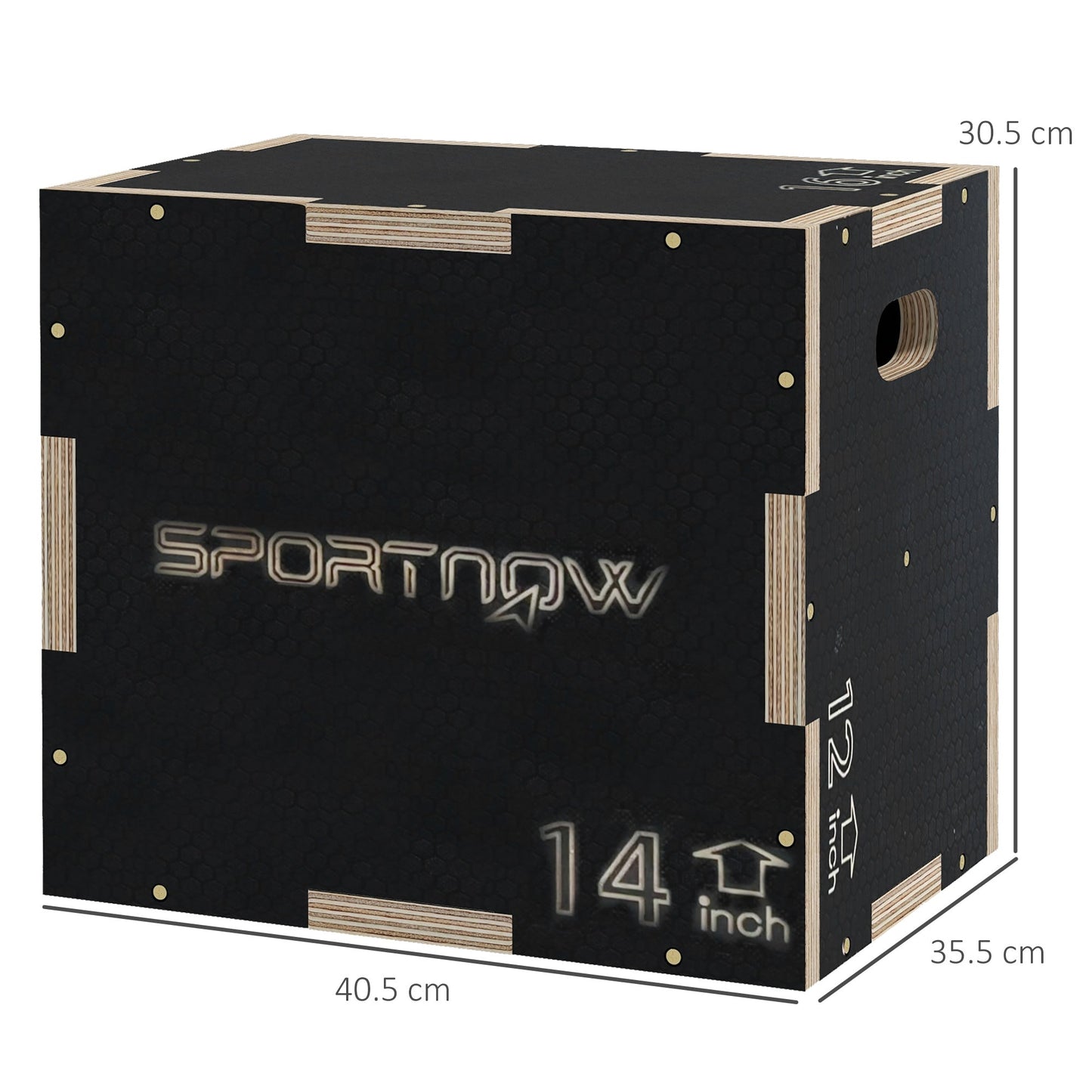 SPORTNOW Multi-Faceted Jump Box, Wooden Step Up Box, for Home, Gym, Exercise, Black