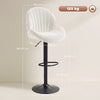 HOMCOM Bar Stools Set of 2, Swivel Barstools with Back, Adjustable Height and Footrest for Kitchen Island, Dining Room, Cream