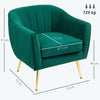 HOMCOM Velvet-Feel Shell Back Accent Chair - Green