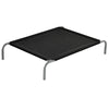 PawHut Elevated Pet Bed Cooling Raised Cot Style Bed for Large Medium Sized Dogs with Non-slip Pads Steel Frame Breathable Mesh Fabric, 110 x 75 x 20 cm - Black