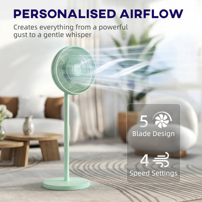 HOMCOM 40 cm Standing Fan in Green