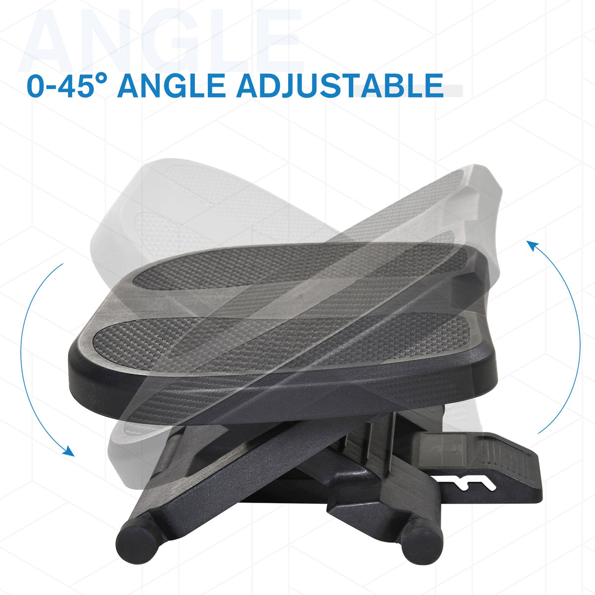 HOMCOM 0-30 Three-Height Under-Desk Support Footrest - Black