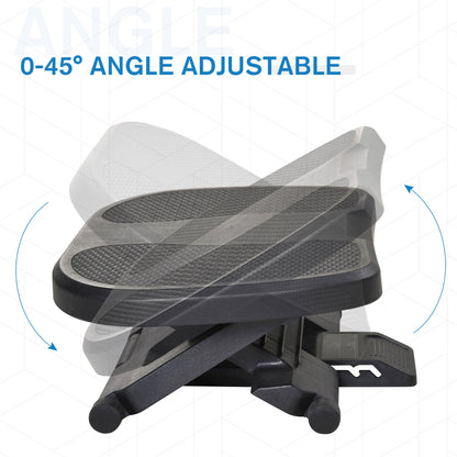 HOMCOM 0-30 Three-Height Under-Desk Support Footrest - Black