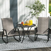 Outsunny Set of Two Rocking Garden Chairs - Light Brown