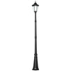 Outsunny 2.4 m Garden Lamp Post Light, LED Solar Powered Patio Path Lighting Lamp with Aluminium Frame, PIR Motion Sensor for Lawn, Pathway, Driveway, Black