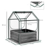 Outsunny 61 x 61cm Garden Planter Bed, with Cover - Grey