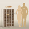 HOMCOM CD Storage Unit with Adjustable Shelves, 89 x 130.5 cm, Nature Wood Finish