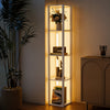 HOMCOM Floor Lamp with Shelves and 3 Brightness Levels - White