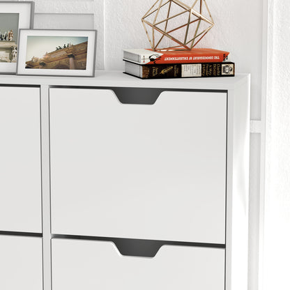 HOMCOM Shoe Storage Cabinet, 4 Flip Drawers, Shoe Organizer for 8-16 Pairs of Shoes, White