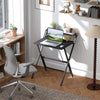 HOMCOM 70 cm Folding Computer Desk with Monitor Shelf - Black