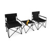 Outdoor Folding Camping Chairs and Table Set-Black