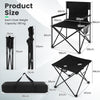 Outdoor Folding Camping Chairs and Table Set-Black