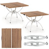 Foldable Picnic Table with Extendable Design and Wood-grain Tabletop for Hiking Fishing BBQ Party-Coffee