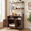 Cat Litter Box Enclosure 144.5 cm Tall Hidden Cat Washroom Furniture with Wide Countertop-Rustic Brown