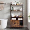 Cat Litter Box Enclosure 144.5 cm Tall Hidden Cat Washroom Furniture with Wide Countertop-Rustic Brown