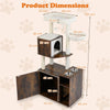 Cat Litter Box Enclosure with Sisal Scratching Post and Mat-Brown