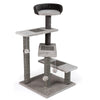 Cat Tree Kitten Tower 5-Level Cat Stairs with Sisal & Jute Scratching Posts and Mats-Grey