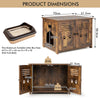 Cat Litter Box Enclosure with Double Louvered Doors, Side Entrance-Rustic Brown