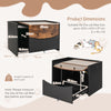 Cat Litter Box Enclosure with Pull-out Drawer, Rolling Caster and Flip Door-Black & Brown