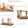 Cat Tree for Indoor Cats with Padded Plush Perch-Brown
