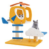 Aviation-themed Cat Tree for Indoor Cats with Helicopter Top Perch-Yellow
