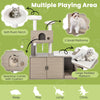 Cat Tree with Litter Box Enclosure-Grey
