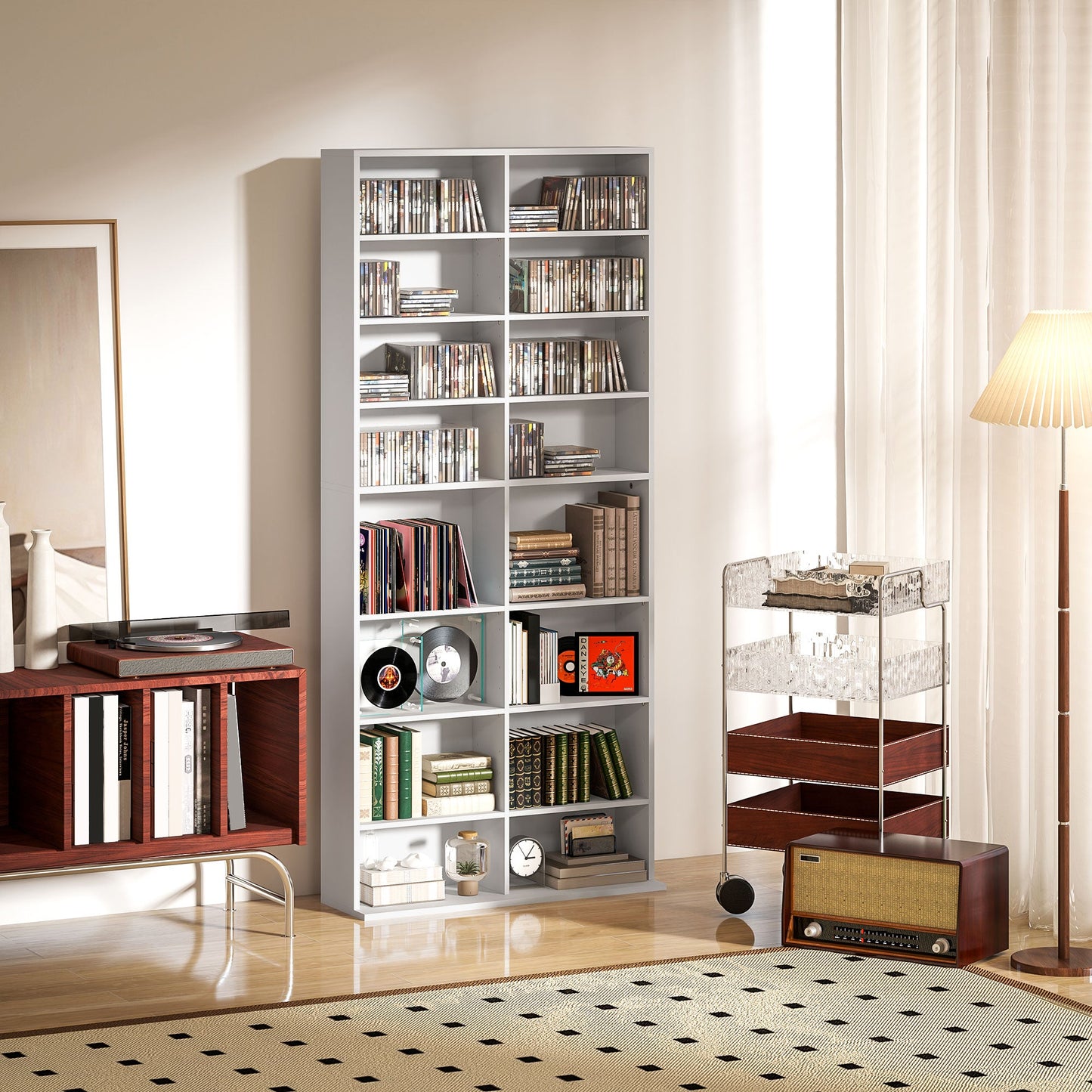 HOMCOM 640 CD Storage Tower - White
