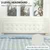 HOMCOM King Size Ottoman Bed Frame, with Front Drawer - Cream