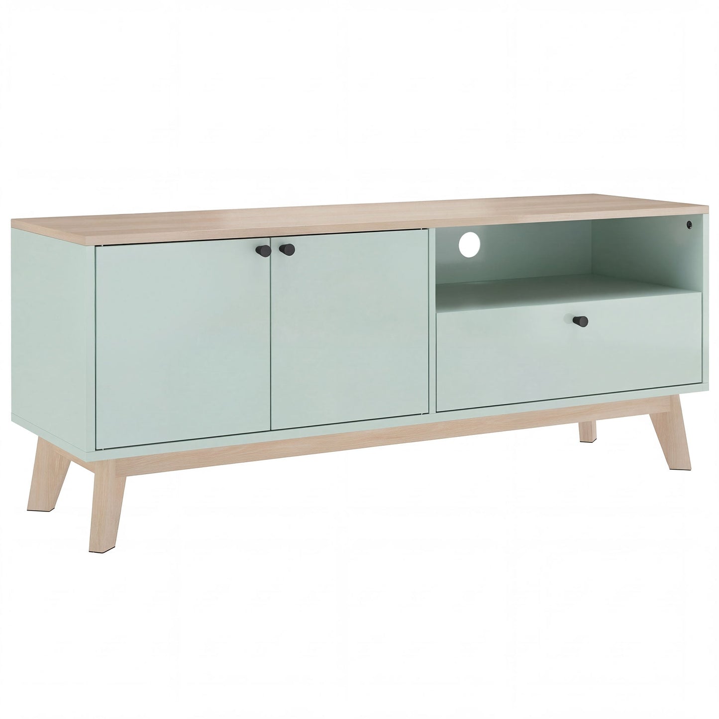 HOMCOM TV Stand Cabinet for Television up to 36 Inch, Modern TV Unit with 2 Doors, Entertainment Center with Adjustable Shelf