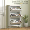 HOMCOM Modern Three-Drawer Shoe Cabinet - White