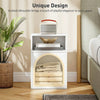 HOMCOM Bedside Table with 2 Open Compartments - White