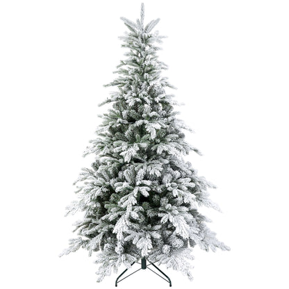 HOMCOM 5ft Bushy Snow-Flocked Artificial Christmas Tree in Green