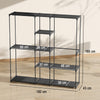 HOMCOM Portable Wardrobe, Open Clothes Wardrobe with 8 Shelves, 3 Hanging Rails, Black