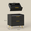HOMCOM Elegant Two-Drawer Bedside Table - Black